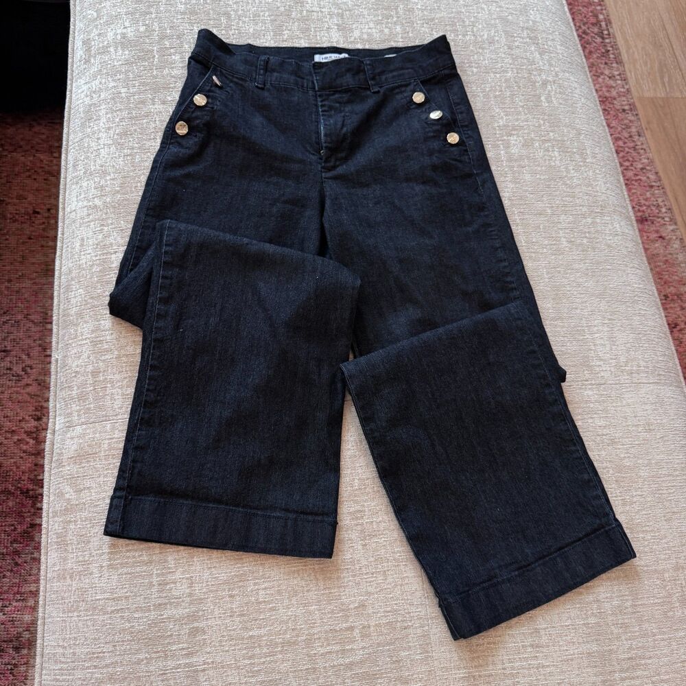 Nine West Women's Sailor Trouser Wide-Leg High Rise Indigo Jeans Sz 6